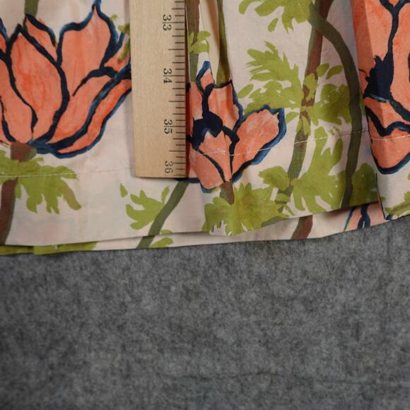 Tory Burch Dress Womens 4 Derrick Poplin Shirt Dress Pink Poppies Bloom Floral - Picture 11 of 12